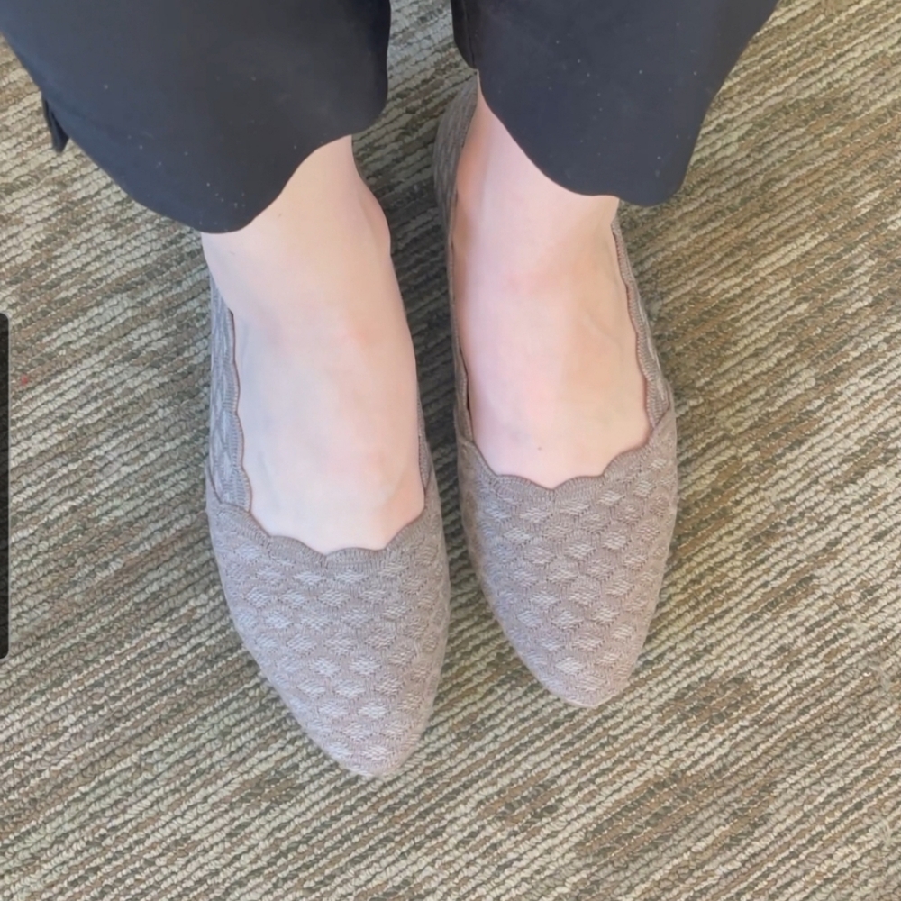 Skechers Rose Gold Flats with Woven Texture